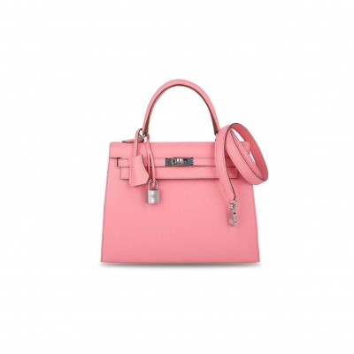 HERMÈS KELLY SELLIER 25 BAG PINK ROSE CONFETTI PALLADIUM HARDWARE EPSOM (25*17*7cm) 